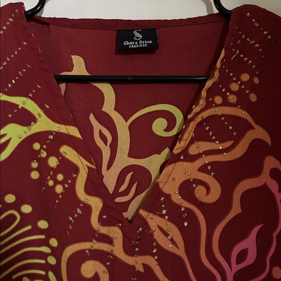 Red and Yellow Patterned Kaftan - Picture 3 of 10